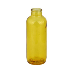 بطری شیشه ای زرد طرح ساحل 18*7 cm