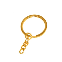 حلقه کلید پرسی زنجیردار طلایی 3cm