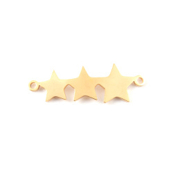 پلاک دستبندی استیل طلایی طرح ستاره 28mm