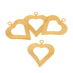 پلاک آویز قلب طلایی بزرگ 3.4*3 cm