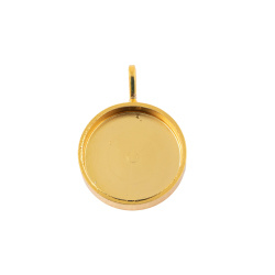 قاب آویز برنجی طلایی تراش دایره 22 mm