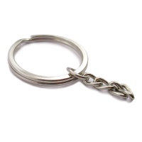 حلقه کلید پرسی زنجیردار نقره ای 2.5cm