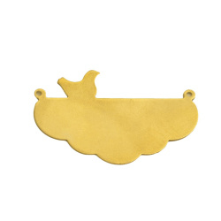 قاب آویز برنجی طلایی تخت طرح پرنده 26*40 mm