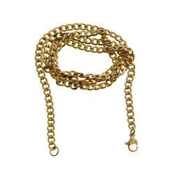 زنجیر استیل طلایی شوپینگ سایز 5 قفل دار