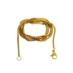 زنجیر استیل طلایی ونیزی سایز 2 قفل دار