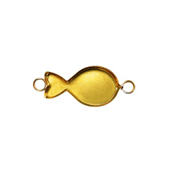 قاب دستبند برنجی طلایی ماهی 28*15 mm