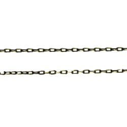 زنجیر برنجی مشکی طلایی سایز 3.5