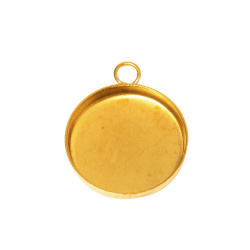  آویز برنجی طلایی طرح دایره  2cm