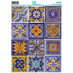 کاغذ دکوپاژ طرح کاشی سایز A4 کد 6242