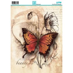 کاغذ دکوپاژ طرح پروانه سایز A4 کد 6276