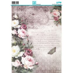 کاغذ دکوپاژ طرح گل سایز A4 کد 6373