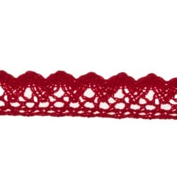 تور کتان تزئینی قرمز  2 cm کد : 1929