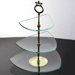 ظرف شیشه ای سه طبقه مثلث کد 416 سایز 27*27 cm