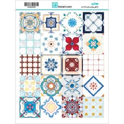 ترانسفر طرح کاشی گلدار سایز A3 کد 0402