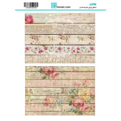 ترانسفر طرح گل و چوب سایز A3 کد 4458