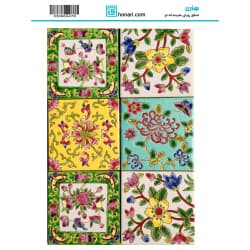 ترانسفر طرح کاشی گل سایز A3 کد 4478
