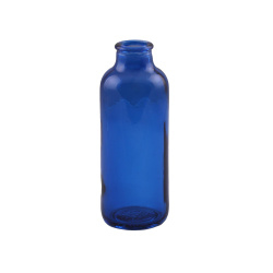 بطری شیشه ای آبی تیره طرح ساحل  18*7 cm