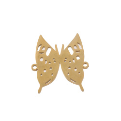 پلاک دستبندی استیل طلایی پروانه 15mm