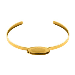 قاب دستبند برنجی طلایی طرح بیضی کوچک