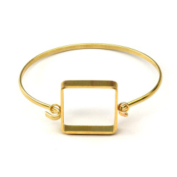  دستبند برنجی طلایی طرح مربع 20mm