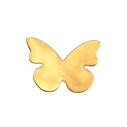 قاب آویز برنجی طلایی طرح پروانه بدون سوراخ 17*22 mm