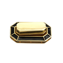 قفل پیچکی مشکی طلایی هشت ضلعی 3.3*6 cm