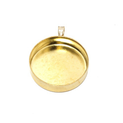 قاب گوشواره برنجی طلایی طرح دایره 20mm