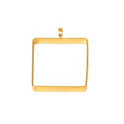 قاب آویز برنجی طلایی طرح مربع کد mb7