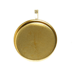 پلاک آویز برنجی طلایی طرح دایره 2.5 cm