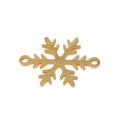پلاک دستبندی استیل طلایی طرح برف 23mm