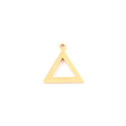 پلاک آویز دستبندی استیل طلایی طرح مثلث 11mm