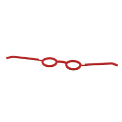 عینک تزیینی پلاستیکی قرمز 6cm