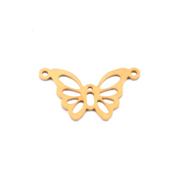 آویز گردنبند استیل طلایی طرح پروانه
