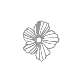 استیکر رزینی طرح گل شقایق کوچیک نقره ای