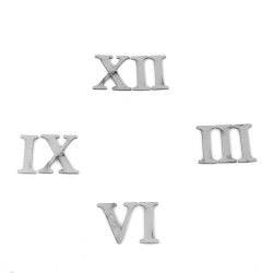 استیکر رزینی طرح اعداد رومی نقره ای