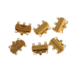قفل دستبند مستطیلی طلایی ۱۹x15 mm