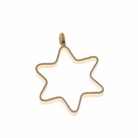 قاب آویز برنجی طلایی طرح ستاره 34 mm