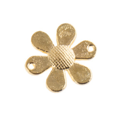 پلاک دستبند طلایی طرح گل 15 mm