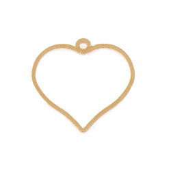 قاب آویز برنجی طلایی لیزری قلب 18.5x21.5 میل