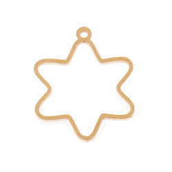 قاب آویز برنجی طلایی لیزری ستاره 14x20.5 میل