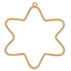 قاب آویز برنجی طلایی لیزری ستاره 38 میل