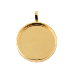 قاب آویز برنجی طلایی تراش دایره 30 mm