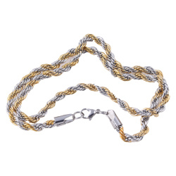 زنجیر استیل طلایی نقره ای طنابی 5 میلیمتر