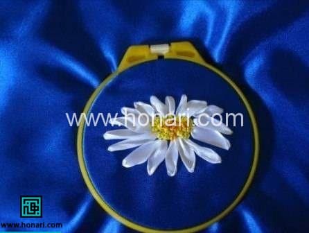 آموزش روبان دوزی آسان گل بابونه