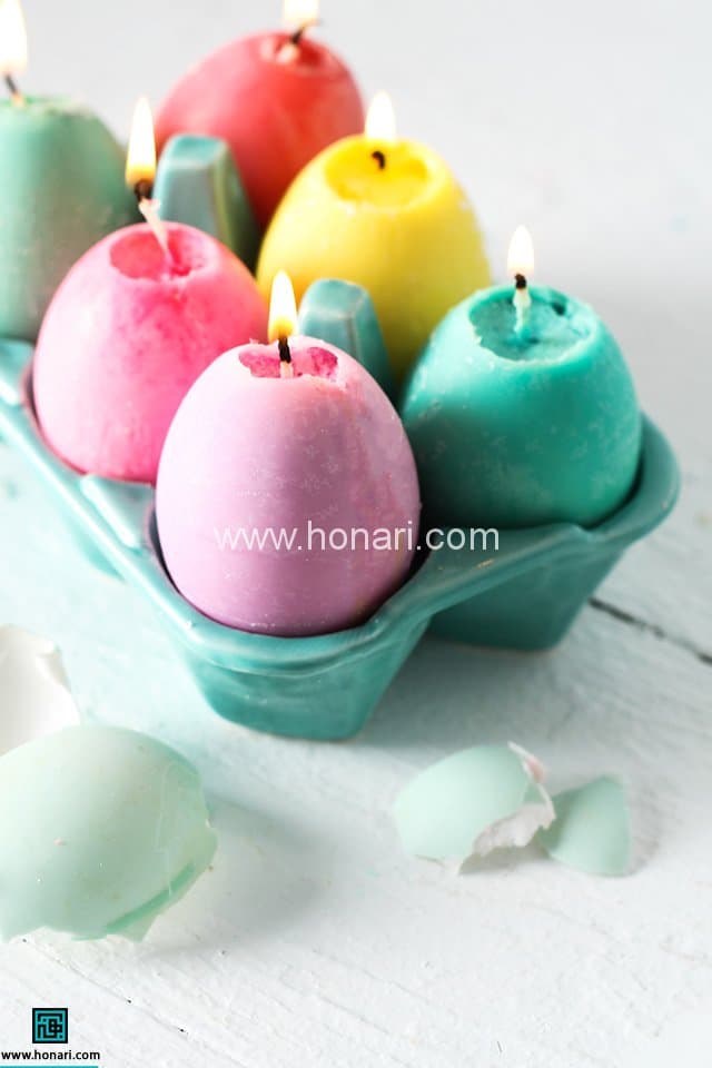 ساخت شمع های تخم مرغی