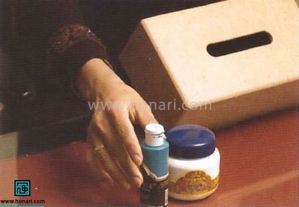 پتینه کاری جعبه دستمال کاغذی