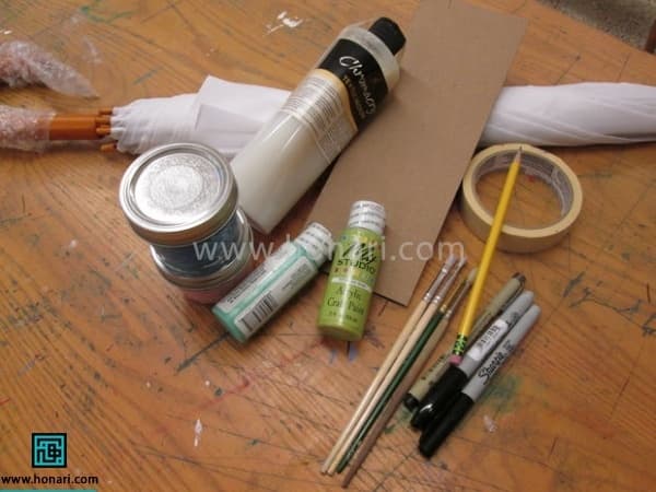 نقاشی روی پارچه چتر