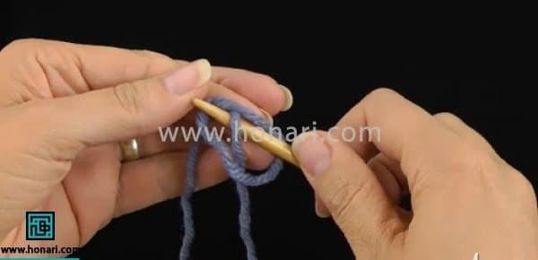 آموزش قدم به قدم بافتنی | سر انداختن با دو میل